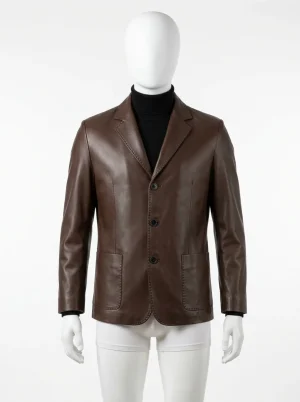 Blazer cuir coton business élégant homme - Vue 1 - Blazer cuir