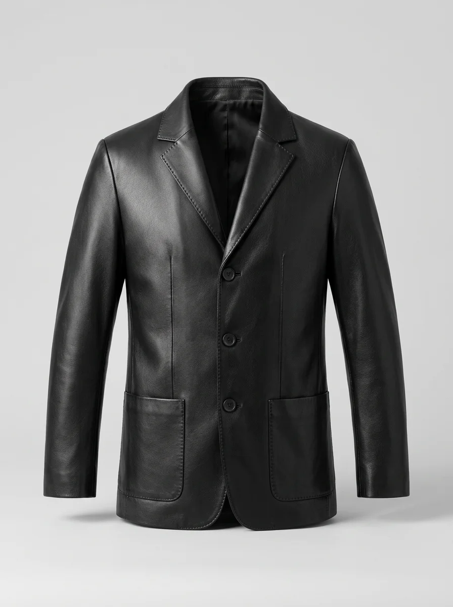 Blazer cuir coton business élégant homme - Vue 12 - Blazer cuir