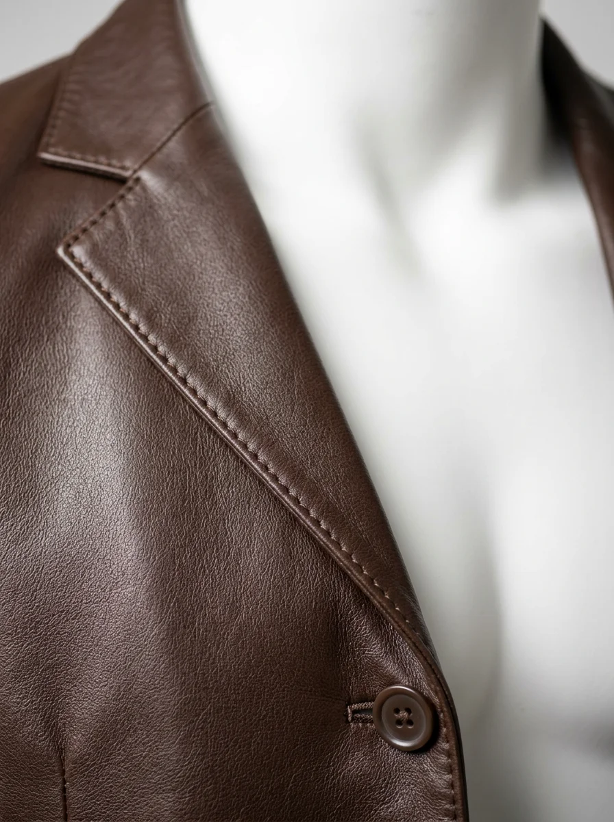 Blazer cuir coton business élégant homme - Vue 4 - Blazer cuir