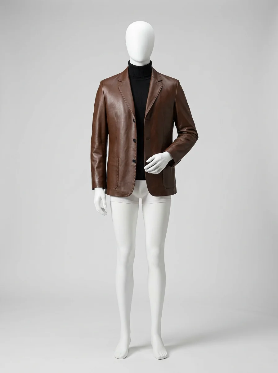 Blazer cuir coton business élégant homme - Vue 6 - Blazer cuir