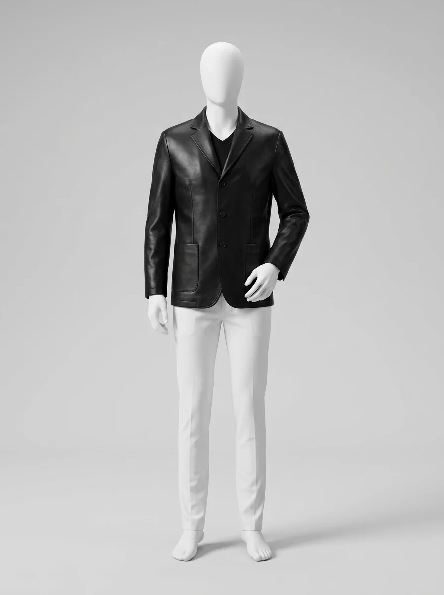 Blazer cuir coton business élégant homme - Vue 7 - Blazer cuir