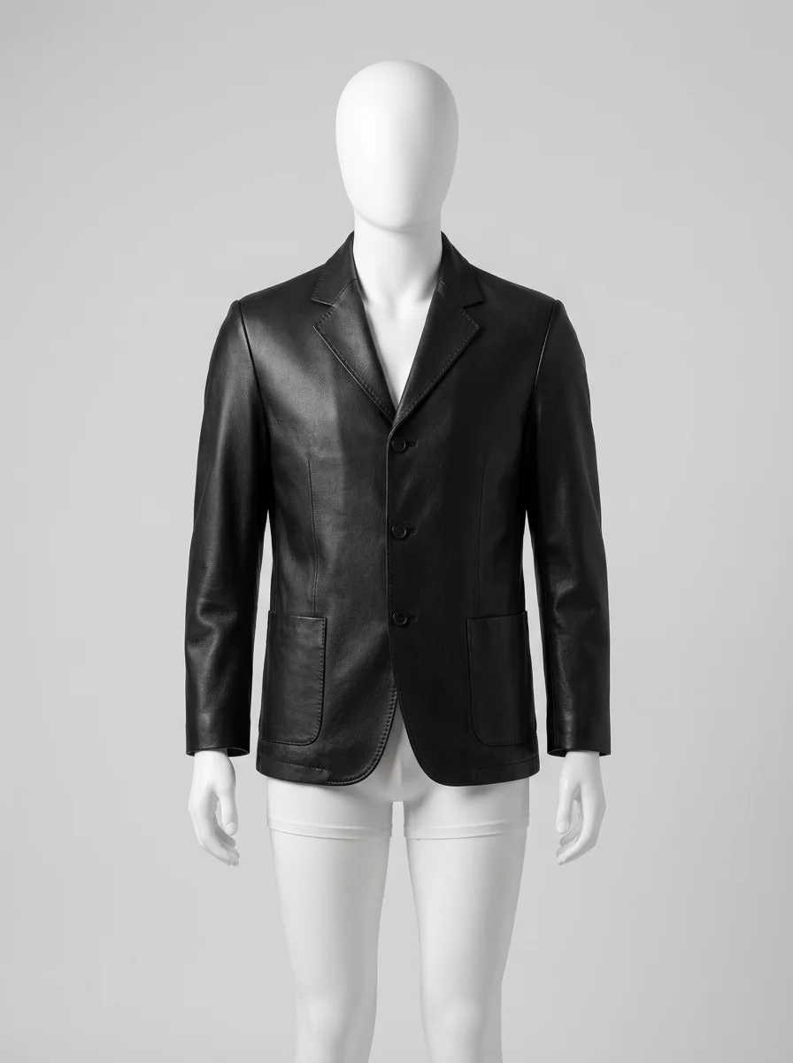 Blazer cuir coton business élégant homme - Vue 9 - Blazer cuir