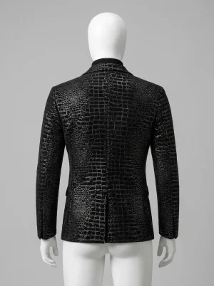 Blazer cuir de mouton slim fit hiver homme grandes tailles - Vue 1 - Blazer cuir