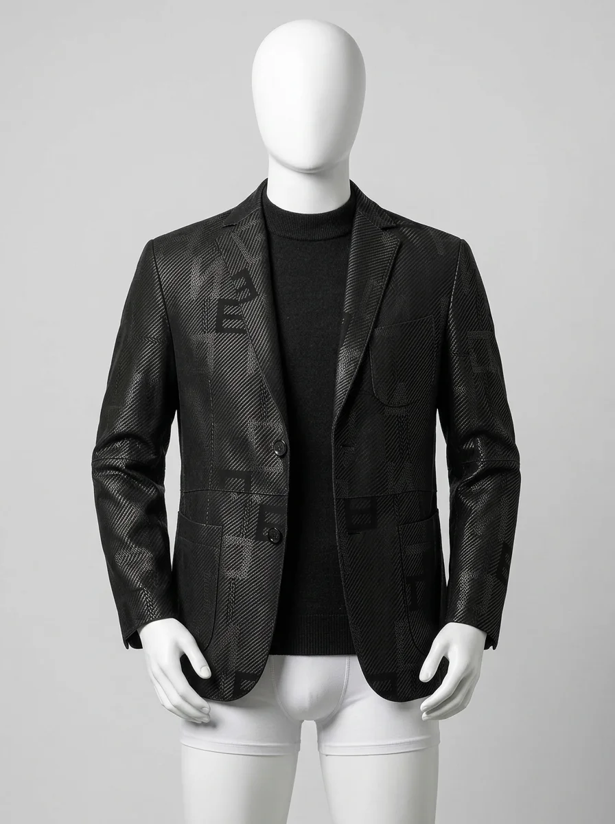 Blazer cuir de mouton slim fit hiver homme grandes tailles - Vue 11 - Blazer cuir