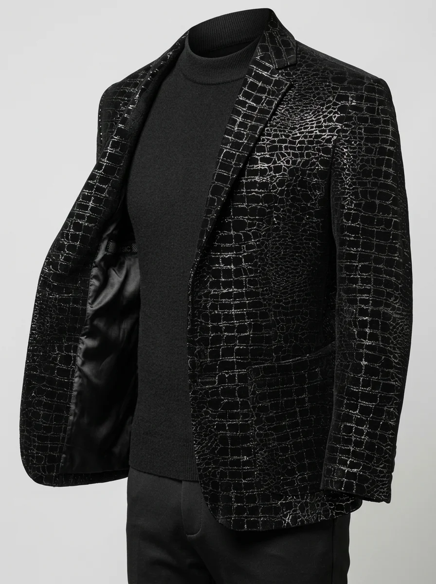 Blazer cuir de mouton slim fit hiver homme grandes tailles - Vue 5 - Blazer cuir