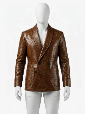 Blazer cuir relief crocodile homme business chic - Vue 1 - Blazer cuir